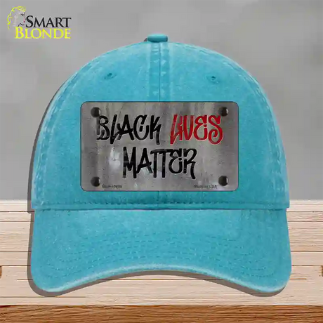 Black Lives Matter Concrete Novelty License Plate Hat Tag Unconstructed Cotton / Lake Blue