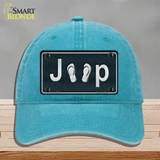 J**P Flipflop Novelty License Plate Hat Tag Unconstructed Cotton / Lake Blue