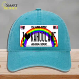 I Heart Kahoolawe Novelty License Plate Hat Tag Unconstructed Cotton / Lake Blue