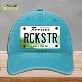 Rockstar Novelty License Plate Hat Tag Unconstructed Cotton / Lake Blue