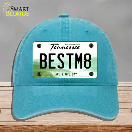 Best Mate Novelty License Plate Hat Tag Unconstructed Cotton / Lake Blue