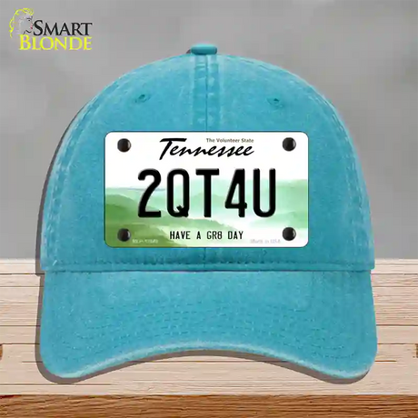 Too Cute For You Novelty License Plate Hat Tag Unconstructed Cotton / Lake Blue