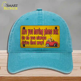 Are You Having Phone Sex Novelty License Plate Hat Tag Unconstructed Cotton / Lake Blue