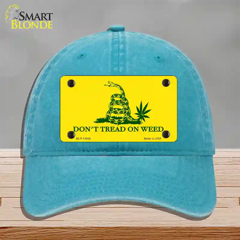 Dont Tread On Weed Novelty License Plate Hat Tag Unconstructed Cotton / Lake Blue