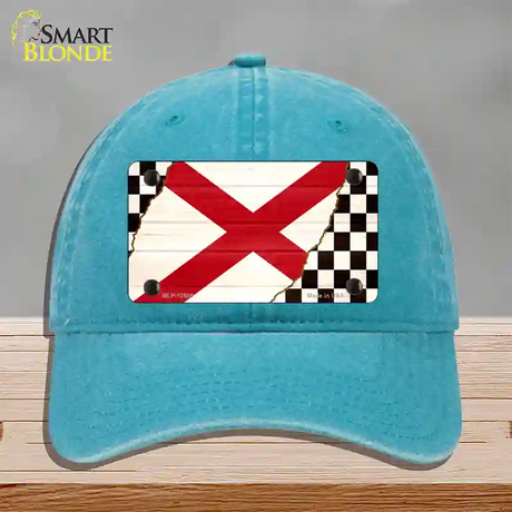 Alabama Racing Flag Novelty License Plate Hat Tag Unconstructed Cotton / Lake Blue