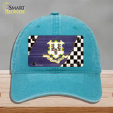 Connecticut Racing Flag Novelty License Plate Hat Tag Unconstructed Cotton / Lake Blue