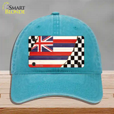 Hawaii Racing Flag Novelty License Plate Hat Tag Unconstructed Cotton / Lake Blue