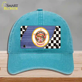 Minnesota Racing Flag Novelty License Plate Hat Tag Unconstructed Cotton / Lake Blue