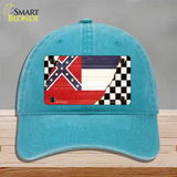 Mississippi Racing Flag Novelty License Plate Hat Tag Unconstructed Cotton / Lake Blue