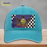 Pennsylvania Racing Flag Novelty License Plate Hat Tag Unconstructed Cotton / Lake Blue