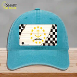 Rhode Island Racing Flag Novelty License Plate Hat Tag Unconstructed Cotton / Lake Blue