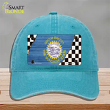 South Dakota Racing Flag Novelty License Plate Hat Tag Unconstructed Cotton / Lake Blue