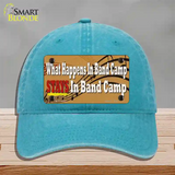 What Happens In Band Camp Novelty License Plate Hat Tag Unconstructed Cotton / Lake Blue