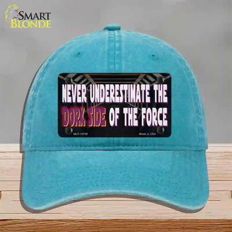 The Dork Side Novelty License Plate Hat Tag Unconstructed Cotton / Lake Blue