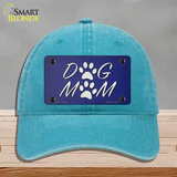 Dog Mom Novelty License Plate Hat Tag Unconstructed Cotton / Lake Blue