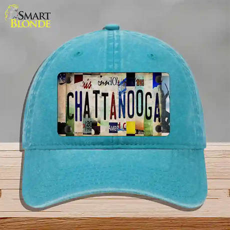 Chattanooga Strip Art Novelty License Plate Hat Tag Unconstructed Cotton / Lake Blue