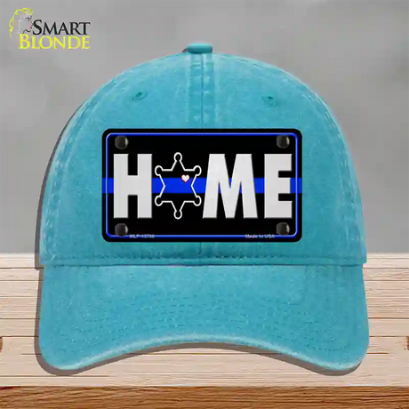 Home Sheriff Badge Novelty License Plate Hat Tag Unconstructed Cotton / Lake Blue