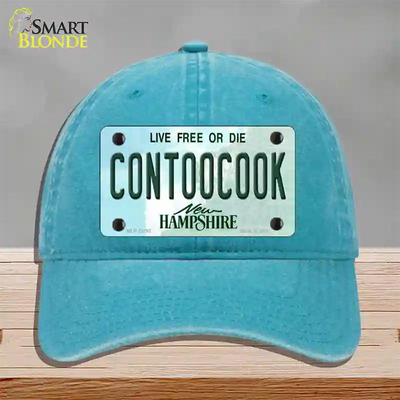 Contoocook New Hampshire Novelty License Plate Hat Tag Unconstructed Cotton / Lake Blue