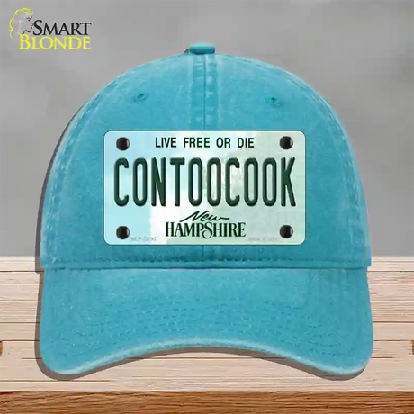 Contoocook New Hampshire Novelty License Plate Hat Tag Unconstructed Cotton / Lake Blue