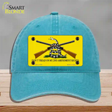 Dont Tread On My 2nd Amendment Novelty License Plate Hat Unconstructed Cotton / Lake Blue