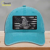 Dont Tread On Me Distressed Flag Novelty License Plate Hat Unconstructed Cotton / Lake Blue