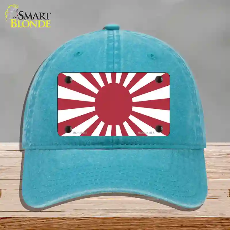 Rising Sun Japan Novelty License Plate Hat Tag Unconstructed Cotton / Lake Blue