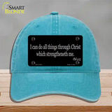 Phil 4 13 Bible Verse Novelty License Plate Hat Tag Unconstructed Cotton / Lake Blue