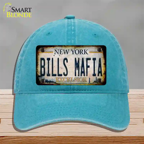 Bills Mafia New York Rusty Novelty License Plate Hat Tag Unconstructed Cotton / Lake Blue