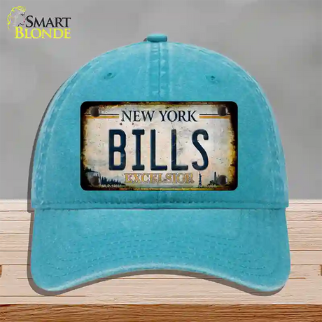 Bills Excelsior New York Rusty Novelty License Plate Hat Tag Unconstructed Cotton / Lake Blue