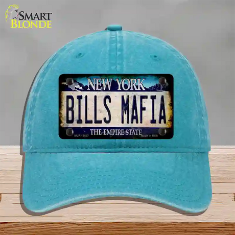 Bills Mafia Novelty License Plate Hat Tag Unconstructed Cotton / Lake Blue