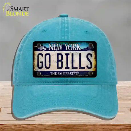 Go Bills New York Rusty Novelty License Plate Hat Tag Unconstructed Cotton / Lake Blue