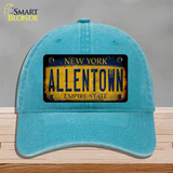 Allentown NY Yellow Rusty Novelty License Plate Hat Tag Unconstructed Cotton / Lake Blue