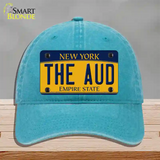 The Aud NY Yellow Novelty License Plate Hat Tag Unconstructed Cotton / Lake Blue