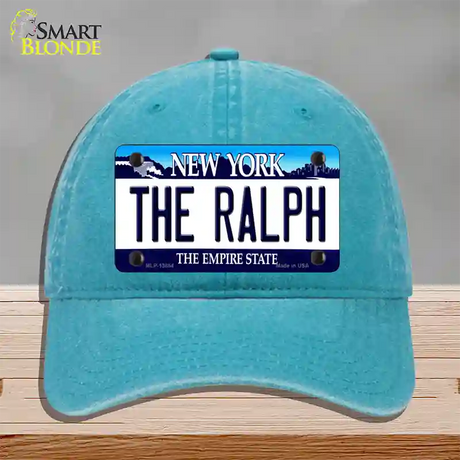 The Ralph NY Blue Novelty License Plate Hat Tag Unconstructed Cotton / Lake Blue