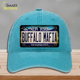 Buffalo Mafia NY Blue Rusty Novelty License Plate Hat Tag Unconstructed Cotton / Lake Blue