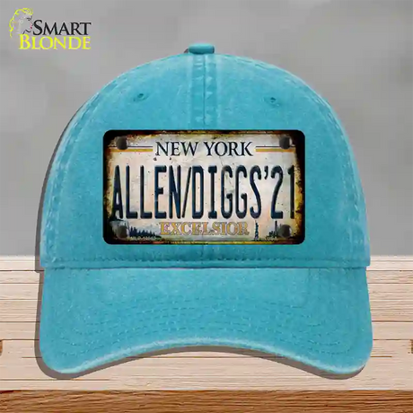 Allen Diggs 21 NY Excelsior Rusty Novelty License Plate Hat Tag Unconstructed Cotton / Lake Blue