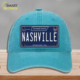 Nashville Tennessee Blue Novelty License Plate Hat Tag Unconstructed Cotton / Lake Blue