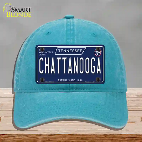 Chattanooga Tennessee Blue Novelty License Plate Hat Tag Unconstructed Cotton / Lake Blue