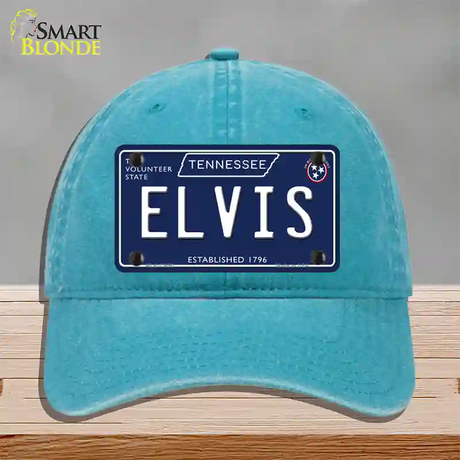 Elvis Tennessee Blue Novelty License Plate Hat Tag Unconstructed Cotton / Lake Blue