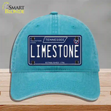 Limestone Tennessee Blue Novelty License Plate Hat Tag Unconstructed Cotton / Lake Blue