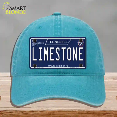 Limestone Tennessee Blue Novelty License Plate Hat Tag Unconstructed Cotton / Lake Blue