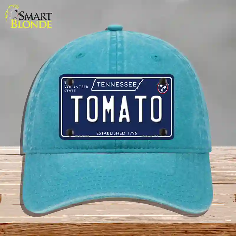 Tomato Tennessee Blue Novelty License Plate Hat Tag Unconstructed Cotton / Lake Blue