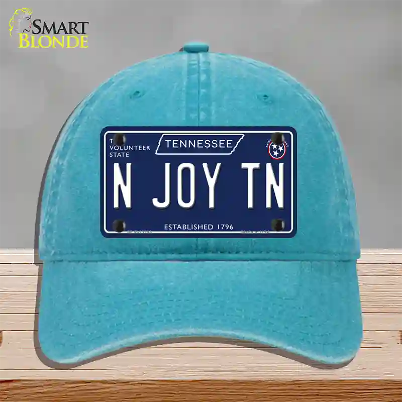 N Joy TN Tennessee Blue Novelty License Plate Hat Tag Unconstructed Cotton / Lake Blue