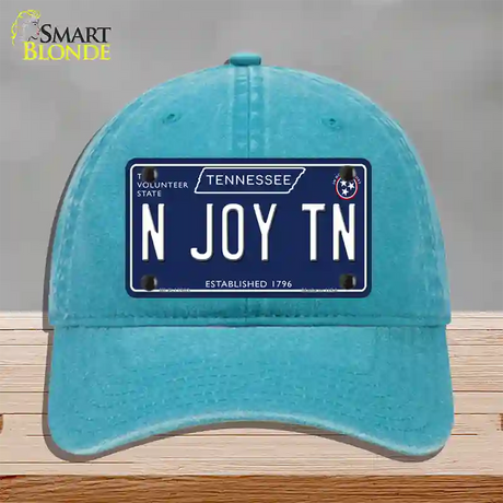 N Joy TN Tennessee Blue Novelty License Plate Hat Tag Unconstructed Cotton / Lake Blue