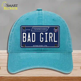 Bad Girl Tennessee Blue Novelty License Plate Hat Tag Unconstructed Cotton / Lake Blue