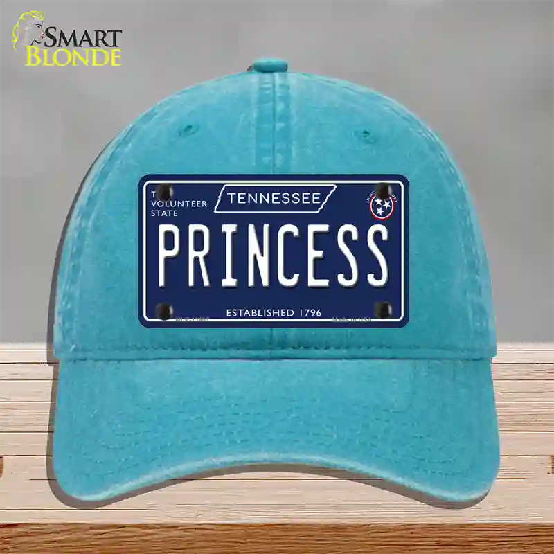 Princess Tennessee Blue Novelty License Plate Hat Tag Unconstructed Cotton / Lake Blue