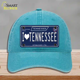 I Heart TN Tennessee Blue Novelty License Plate Hat Tag Unconstructed Cotton / Lake Blue