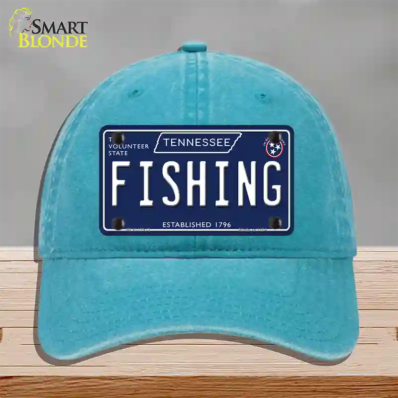 Fishing Tennessee Blue Novelty License Plate Hat Tag Unconstructed Cotton / Lake Blue