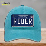 Rider Tennessee Blue Novelty License Plate Hat Tag Unconstructed Cotton / Lake Blue