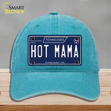 Hot Mama Tennessee Blue Novelty License Plate Hat Tag Unconstructed Cotton / Lake Blue